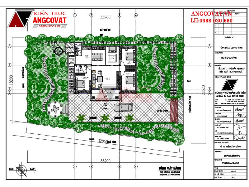 Xây nhà cấp 4 1 tỷ 3 phòng ngủ mái thái đẹp - Mặt bằng tổng