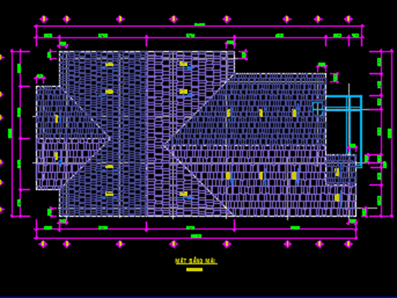 Cách xin bản vẽ cad nhà cấp 4 đẹp mê ly kết hợp mái thái - Mặt bằng mái