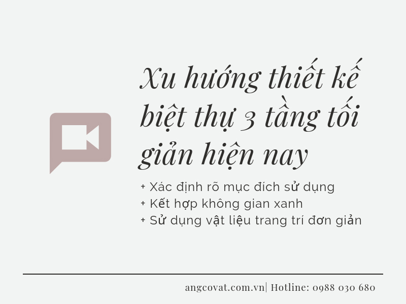 Nắm bắt được xu hướng thiết kế để áp dụng cho biệt thự 3 tầng tối giản