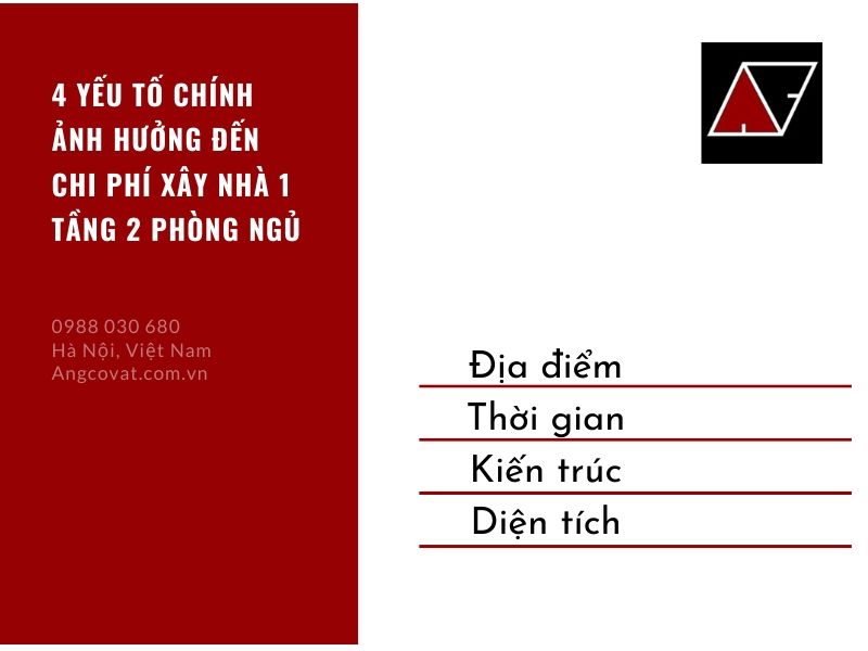yếu tố quan trọng ảnh hưởng đến chi phí xây nhà 1 tầng 2 phòng ngủ