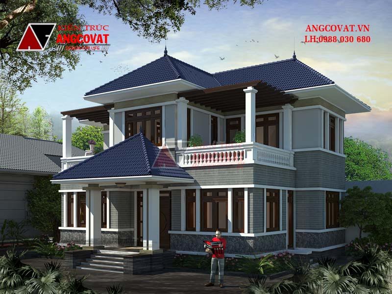 Phối cảnh view 2: Chi phí thiết kế nhà 2 tầng diện tích 120m2 4 phòng ngủ đẹp