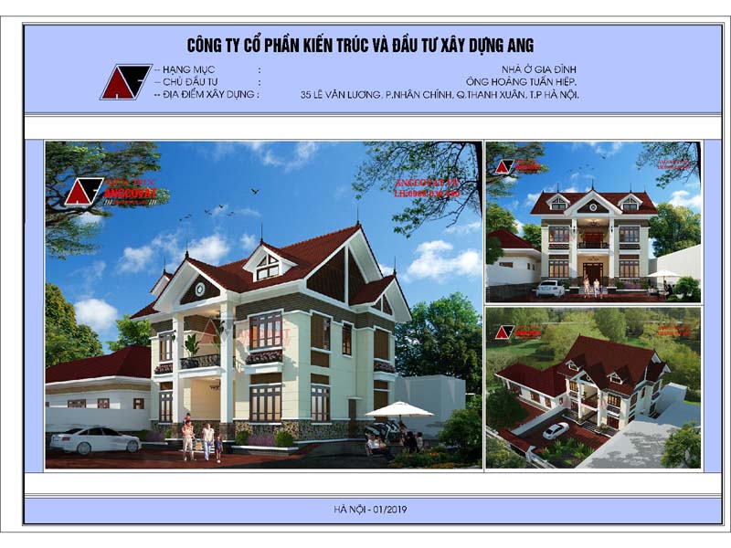 Hồ sơ xây nhà 2 tầng 5 phòng ngủ