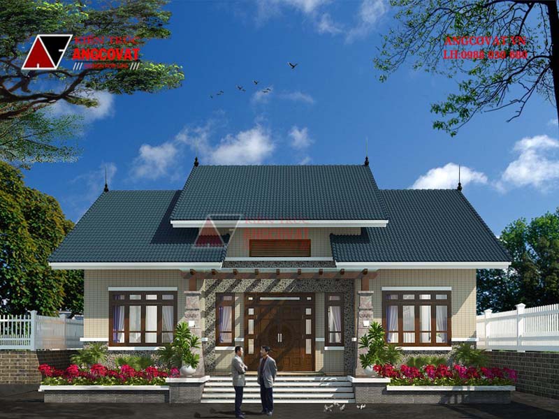 mẫu nhà cấp 4 mặt tiền 14m hiện đại đẹp