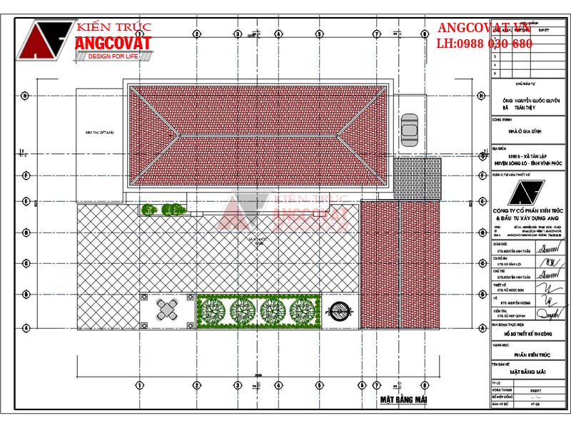 Thiết kế nhà 900 triệu 1 tầng diện tích 150m2 đẹp - Mặt bằng mái