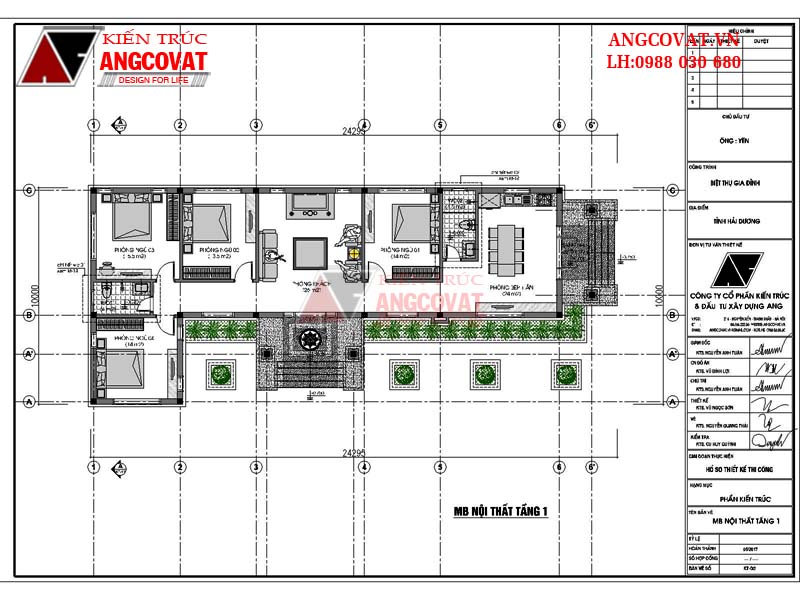 Thiết kế nhà cấp 4 diện tích 140m2 hình chữ l đẹp - Mặt bằng tầng 1