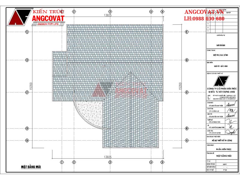 Tư vấn thiết kế xây nhà cấp 4 giá 800 triệu diện tích 130m2 mái thái - Mặt bằng mái