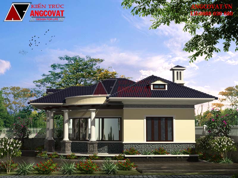 Phối cảnh 2: Xây nhà cấp 4 1 tầng diện tích 120m2 3 phòng ngủ