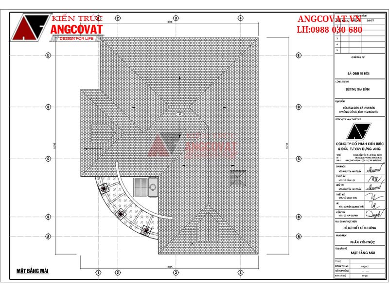 Xây nhà cấp 4 1 tầng diện tích 120m2 mái thái đẹp - Mặt bằng mái