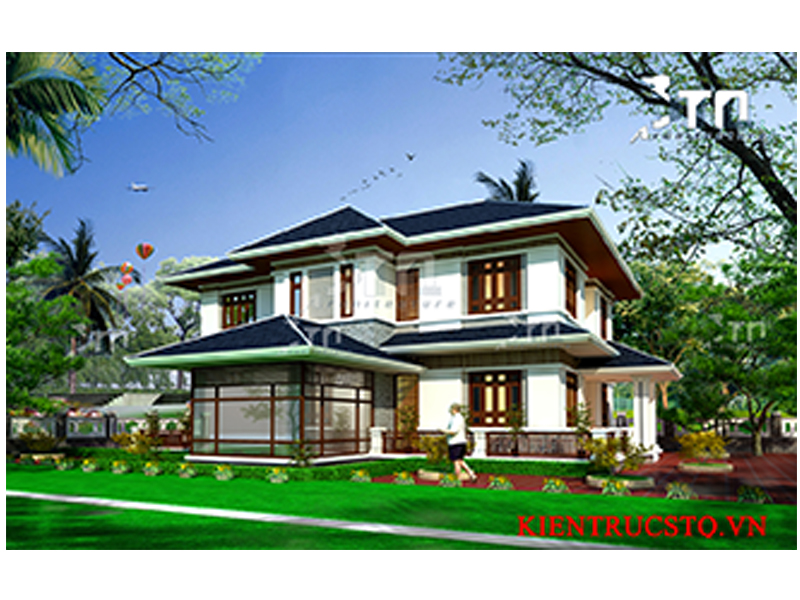 View 2: Mẫu biệt thự 2 tầng 20x18m tân cổ điển 3 mặt tiền