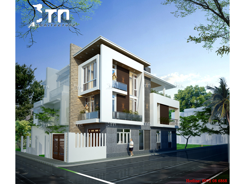 View 2: Mẫu thiết kế nhà phố 3 tầng 90m2 ở Thanh Hoá