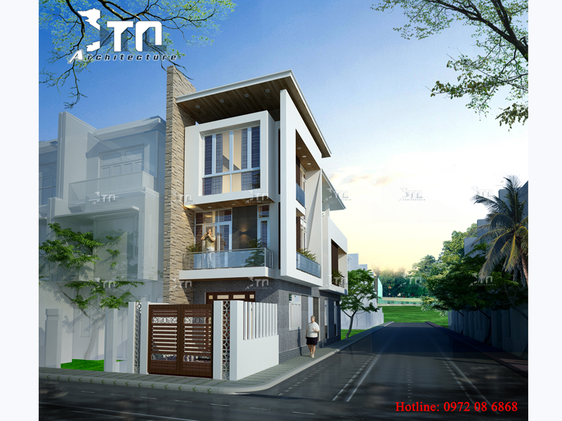 View 1: Mẫu thiết kế nhà phố 3 tầng 90m2 ở Thanh Hoá