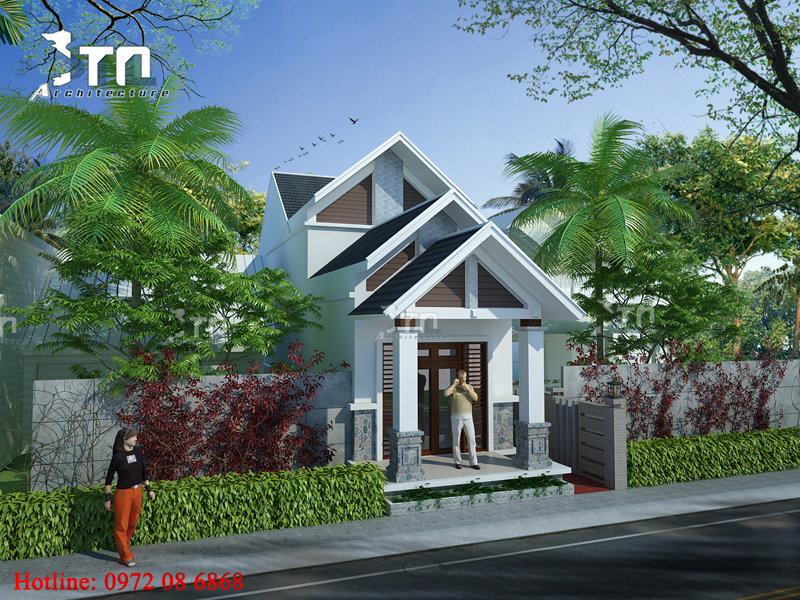 Phối cảnh 2: Mẫu thiết kế nhà phố 2 tầng 5x17m 3 phòng ngủ ở Hải Phòng