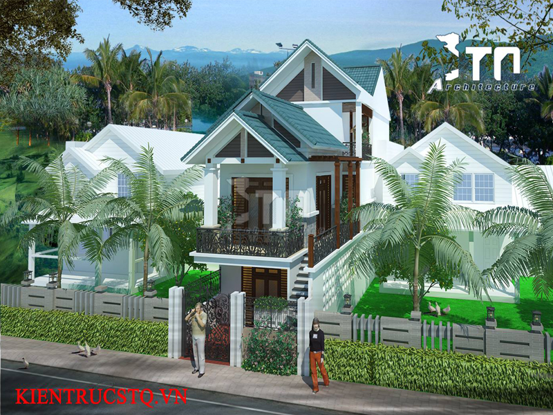 Phối cảnh 2: Nhà phố 2 tầng 3 phòng ngủ ở Thái Bình 2