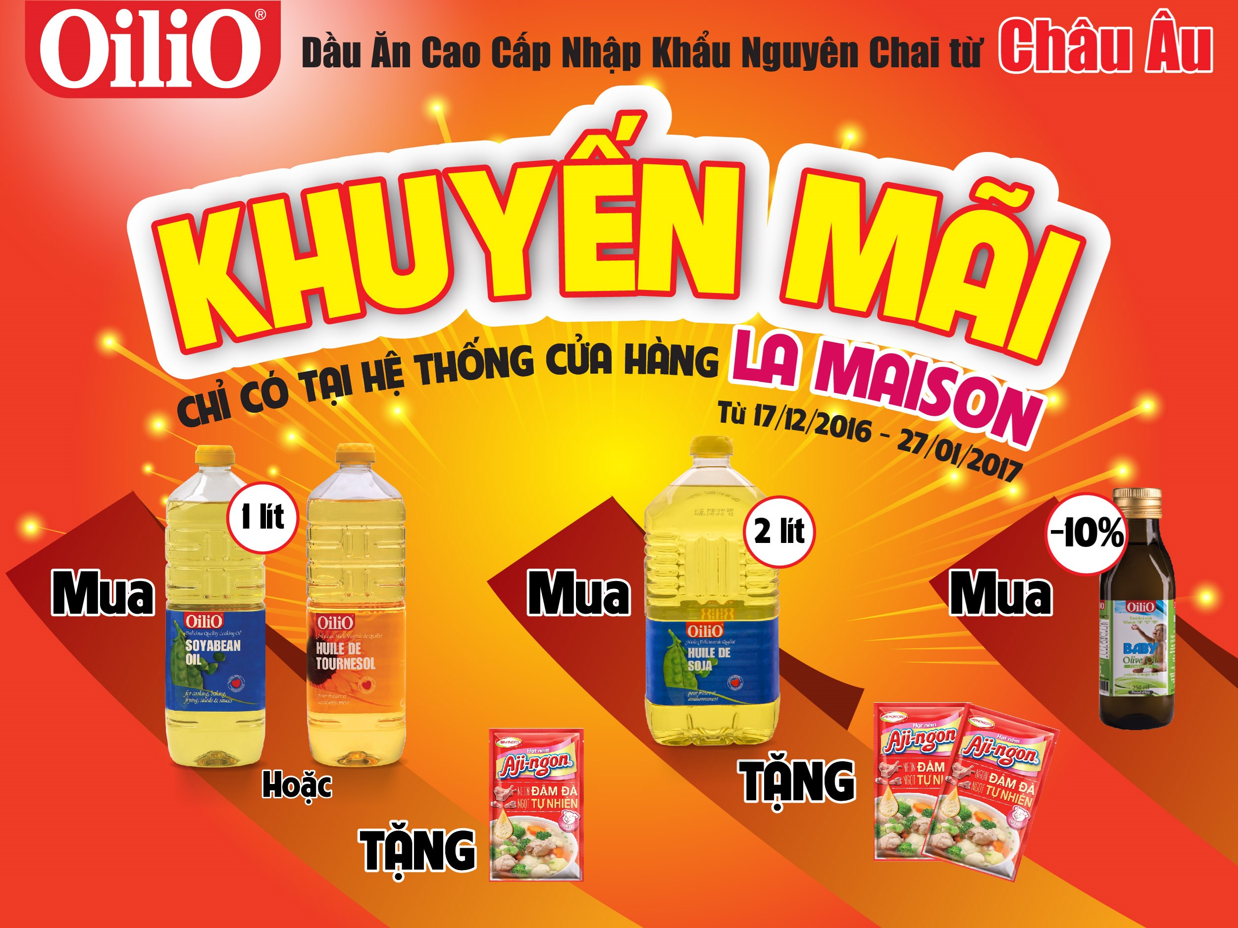 ƯU đãi OiliO tại chuỗi hệ thống cửa hàng LA MAISON 1