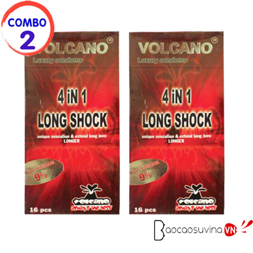 Bao cao su Volcano 4 in 1 ( Combo 2 hộp x 16 cái )