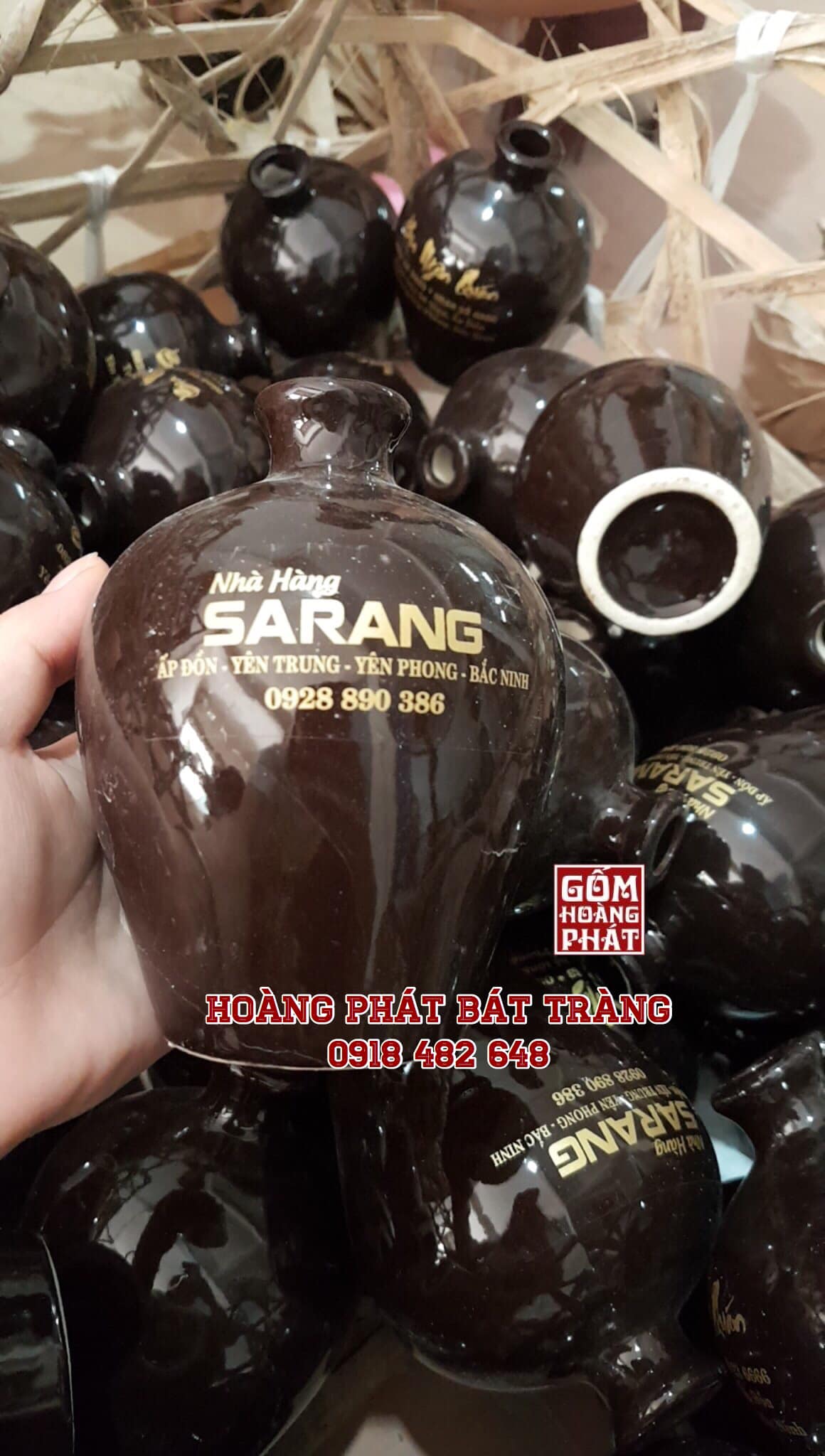 Nậm rượu men nâu bóng Bát Tràng 500ML - Nhà Hàng SaRang