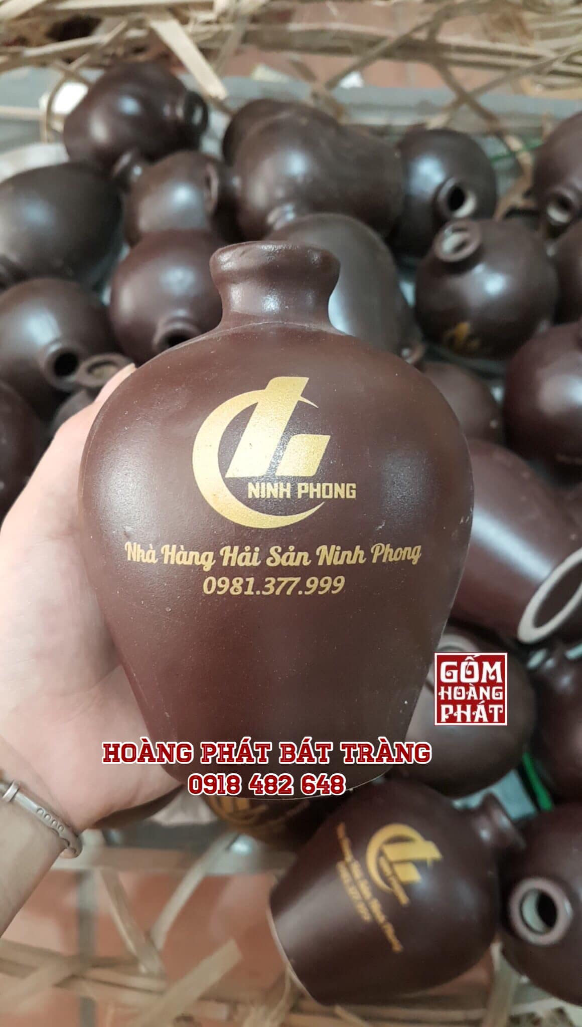 Nậm rượu men sần nâu 500ML