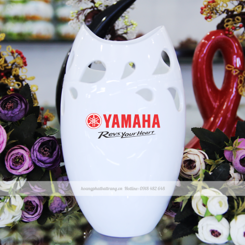 Lọ hoa miệng cá in ấn logo Yamaha