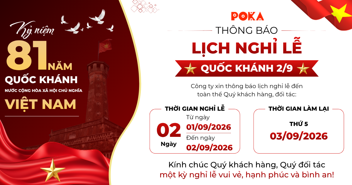 Lịch nghỉ lễ Quốc Khánh 2-9 năm 2026 của Nội thất POKA