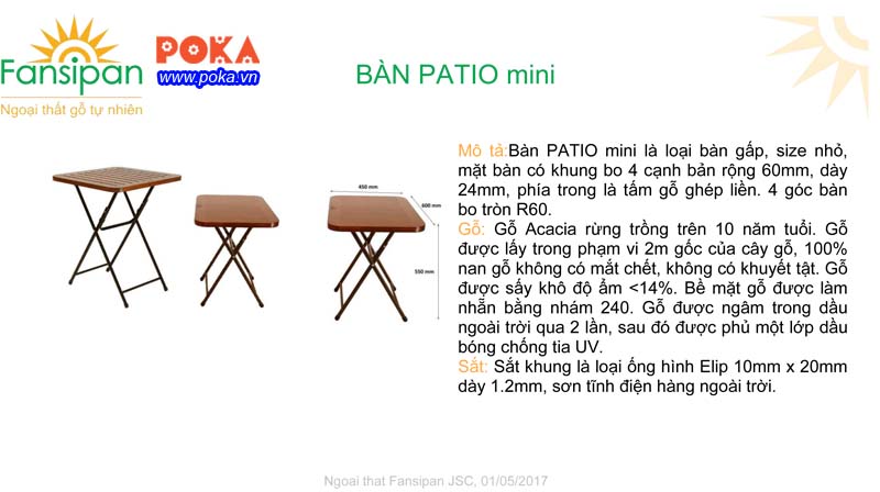 bàn patio mini