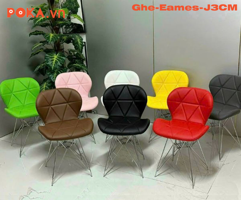 Ghế Eames tam giác chân mạ Ghe-Eames-J3CM