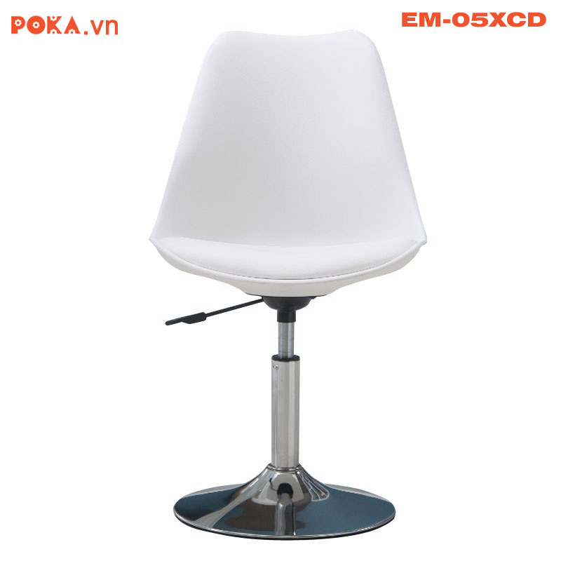 Ghế Eames xoay mặt đệm đế mâm cố định EM-05XCD màu trắng