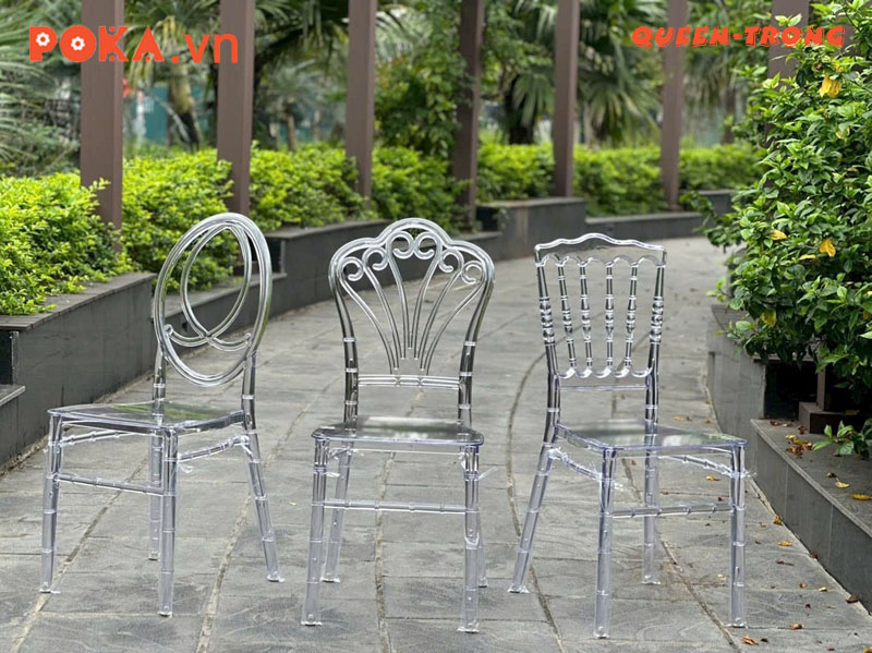 Ghế Sự Kiện QUEEN vương miện nhựa trong suốt