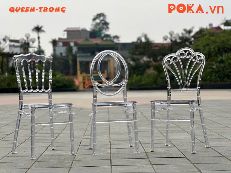 Ghế Sự Kiện QUEEN vương miện nhựa trong suốt