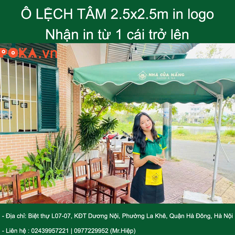 Bán dù cà phê in thương hiệu