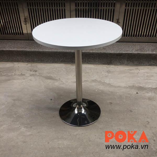Bàn gỗ composite tròn 60cm chân inox