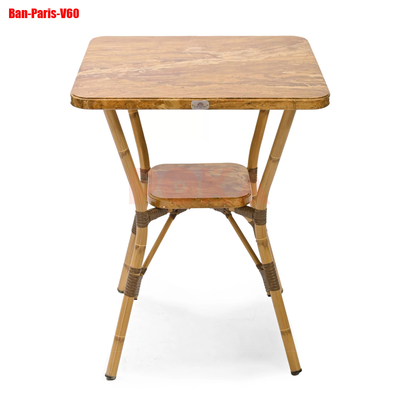 Bàn nhôm Fansipan Paris vuông 60x60cm màu vân đá