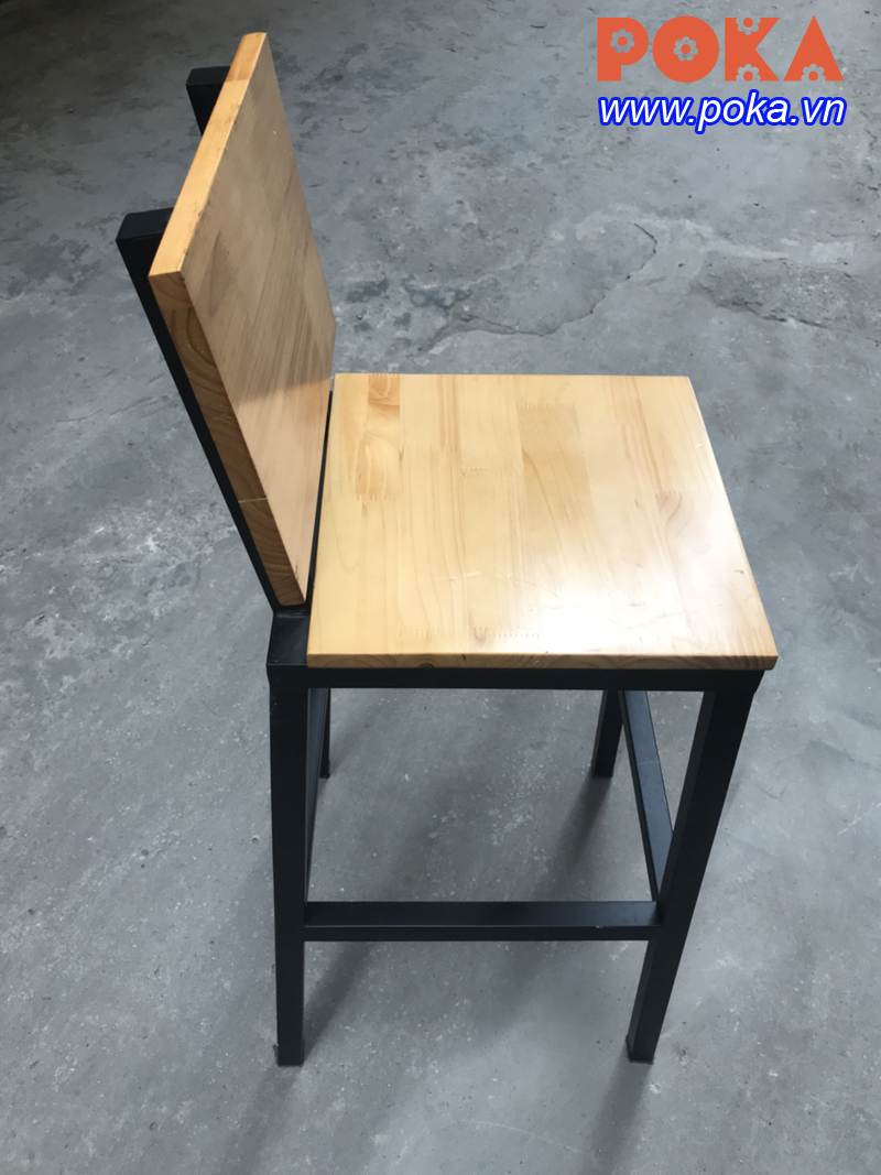 Ghế bar chân sắt mặt gỗ