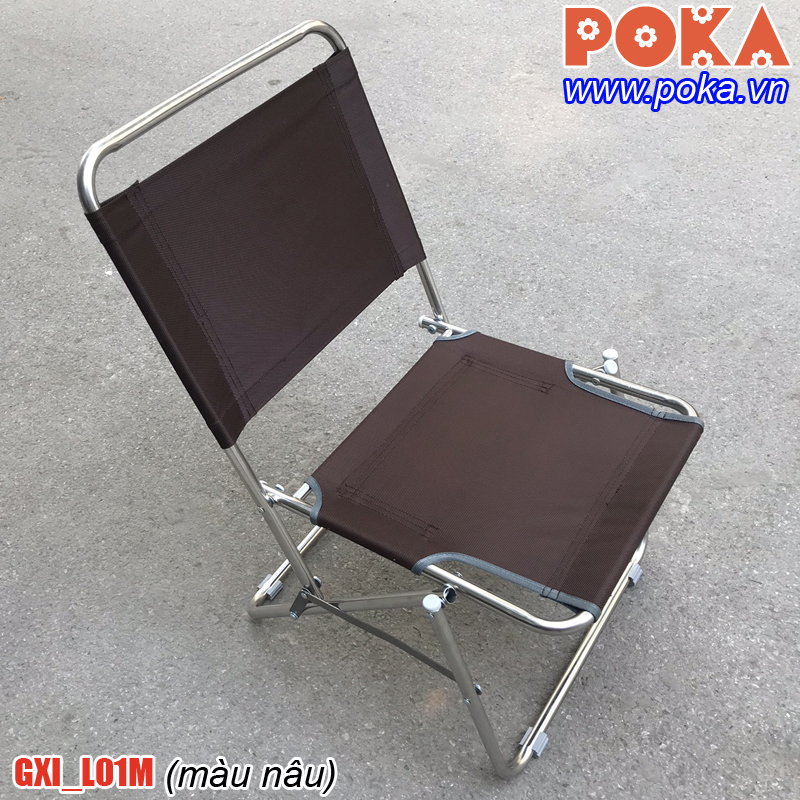 Ghế dù xếp inox loại nhỡ L01M