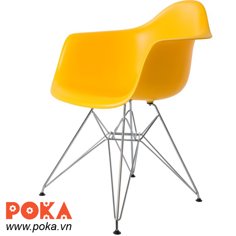 Ghế Eames DAR chân sắt màu vàng