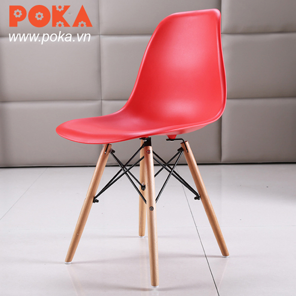 Ghế nhựa chân gỗ sồi Eames