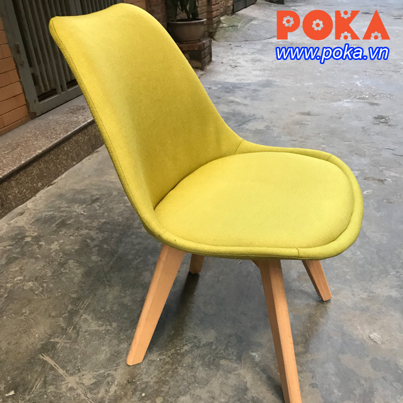 Ghế Eames bọc vải nỉ màu vàng