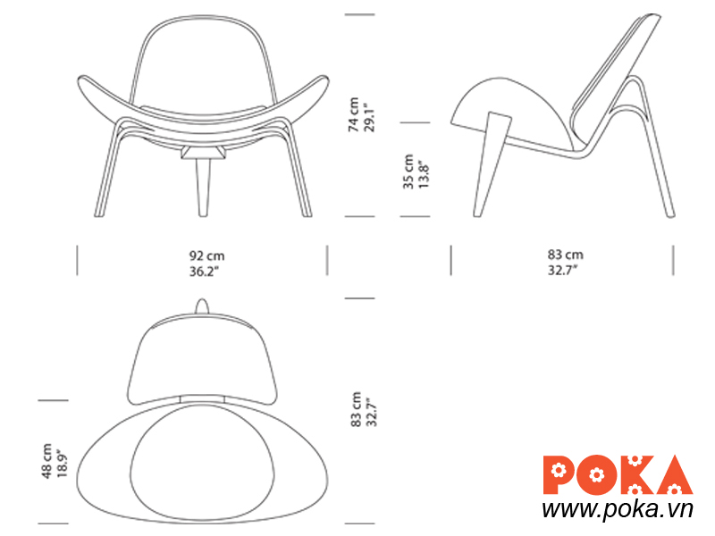 Shell chair dimensions