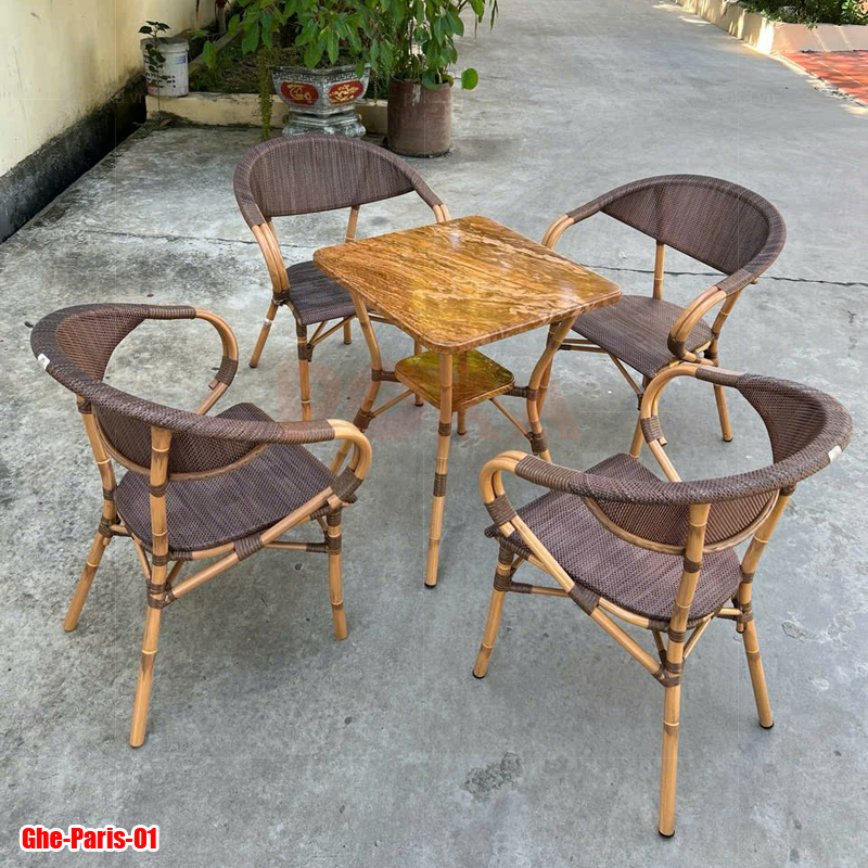 Bàn ghế nhôm Fansipan Paris 01