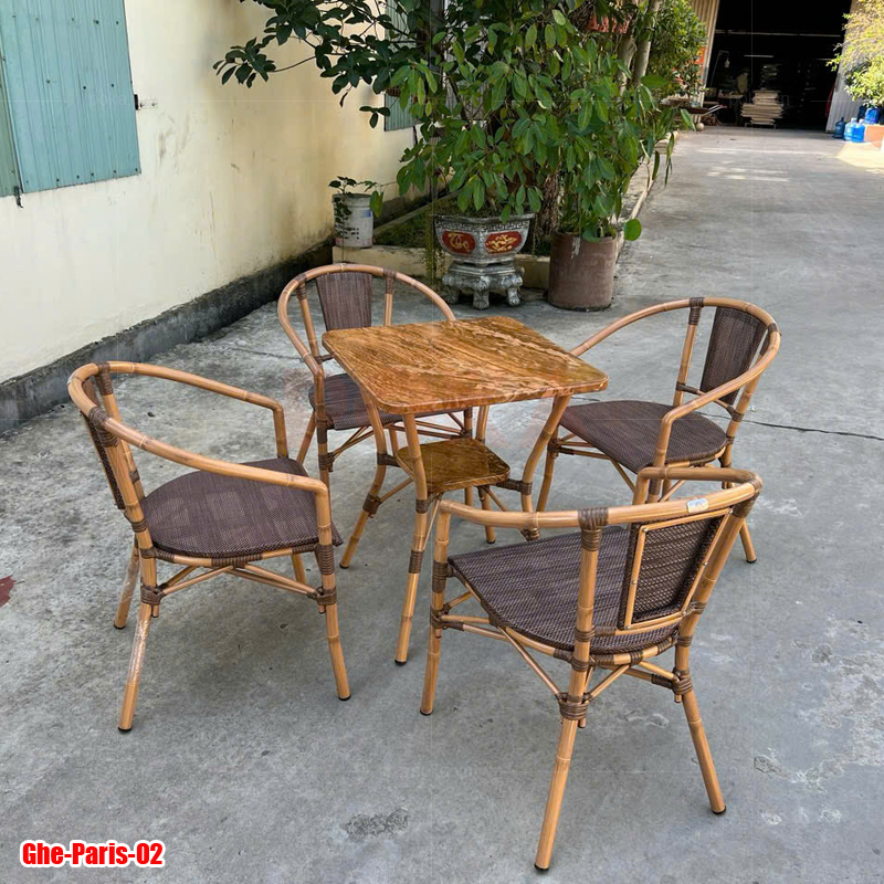 Bàn ghế nhôm Fansipan Paris 02 textilene