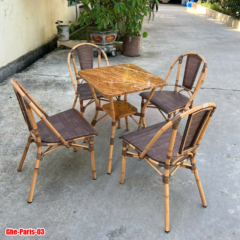 Bàn ghế nhôm Paris Fansipan textilene