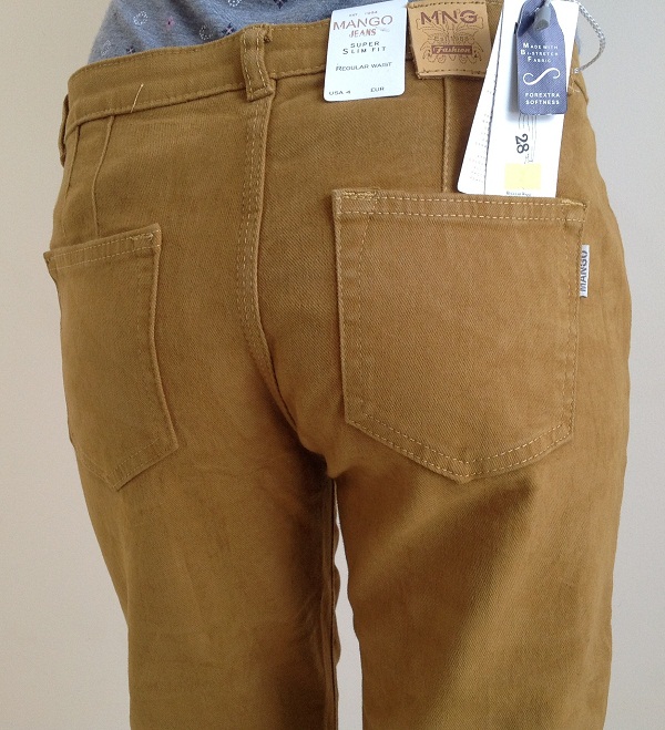 Quần kaki nữ Mango, mã số 2, màu da bò