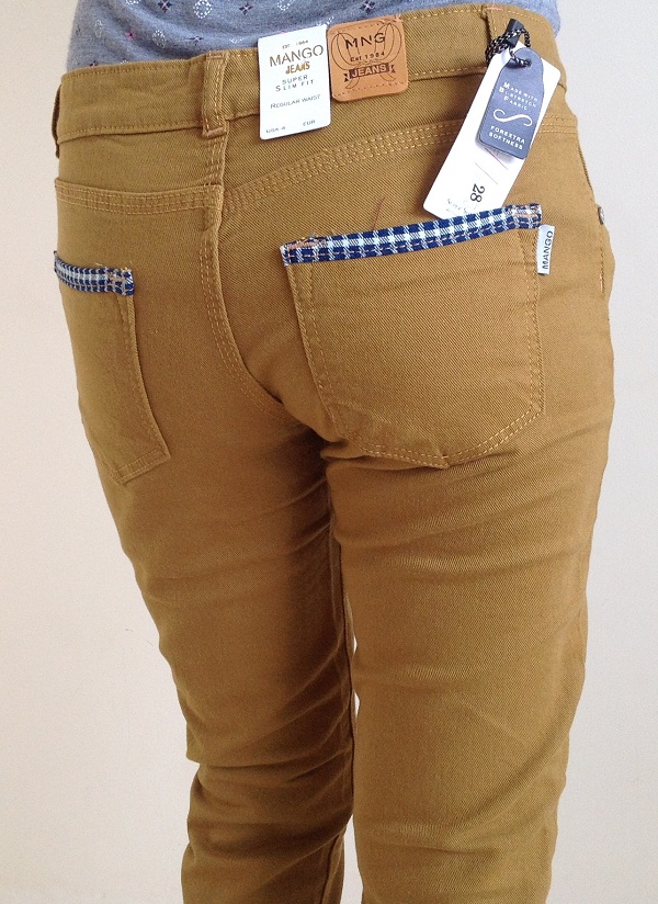 Quần kaki nữ Mango, mã số 11, màu da bò