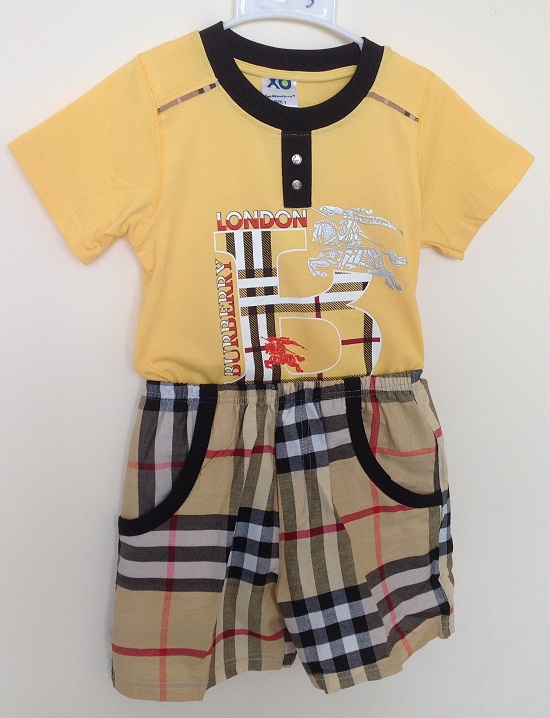 Bán sỉ quần áo trẻ em, bộ BURBERRY LONDON vàng