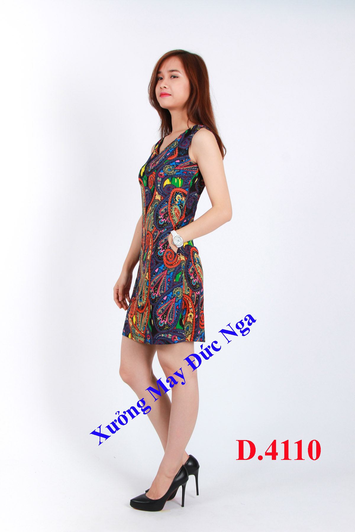 Đầm họa tiết cá tính, D.4110