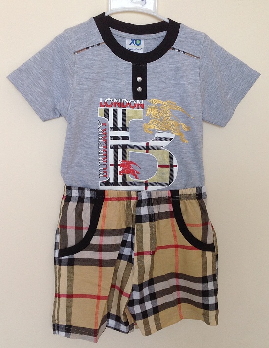 Bán sỉ quần áo trẻ em, bộ BURBERRY LONDON xám