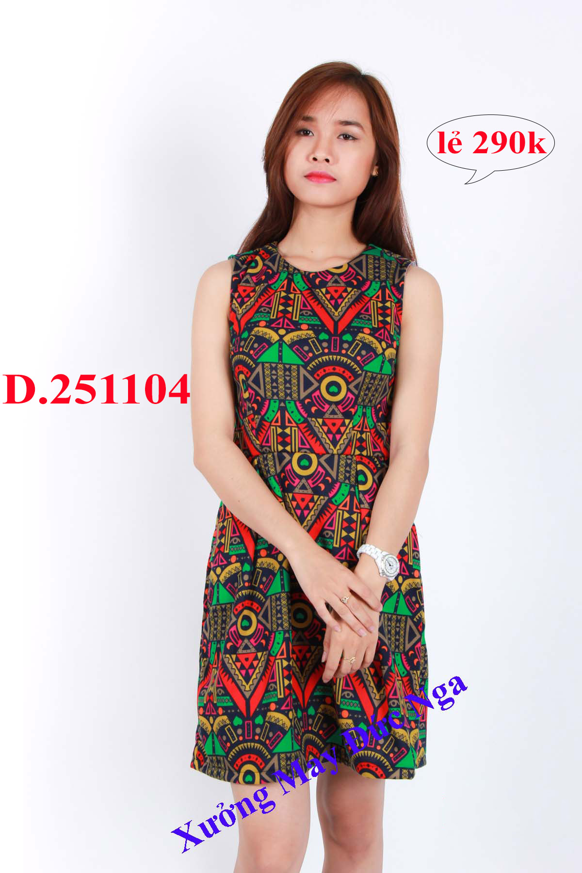 Đầm họa tiết độc đáo và sang trọng, D.25110