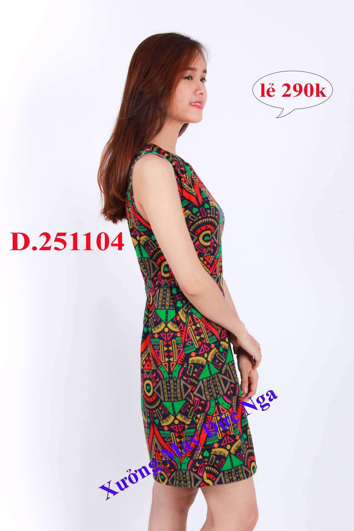 Đầm họa tiết độc đáo và sang trọng, D.25110