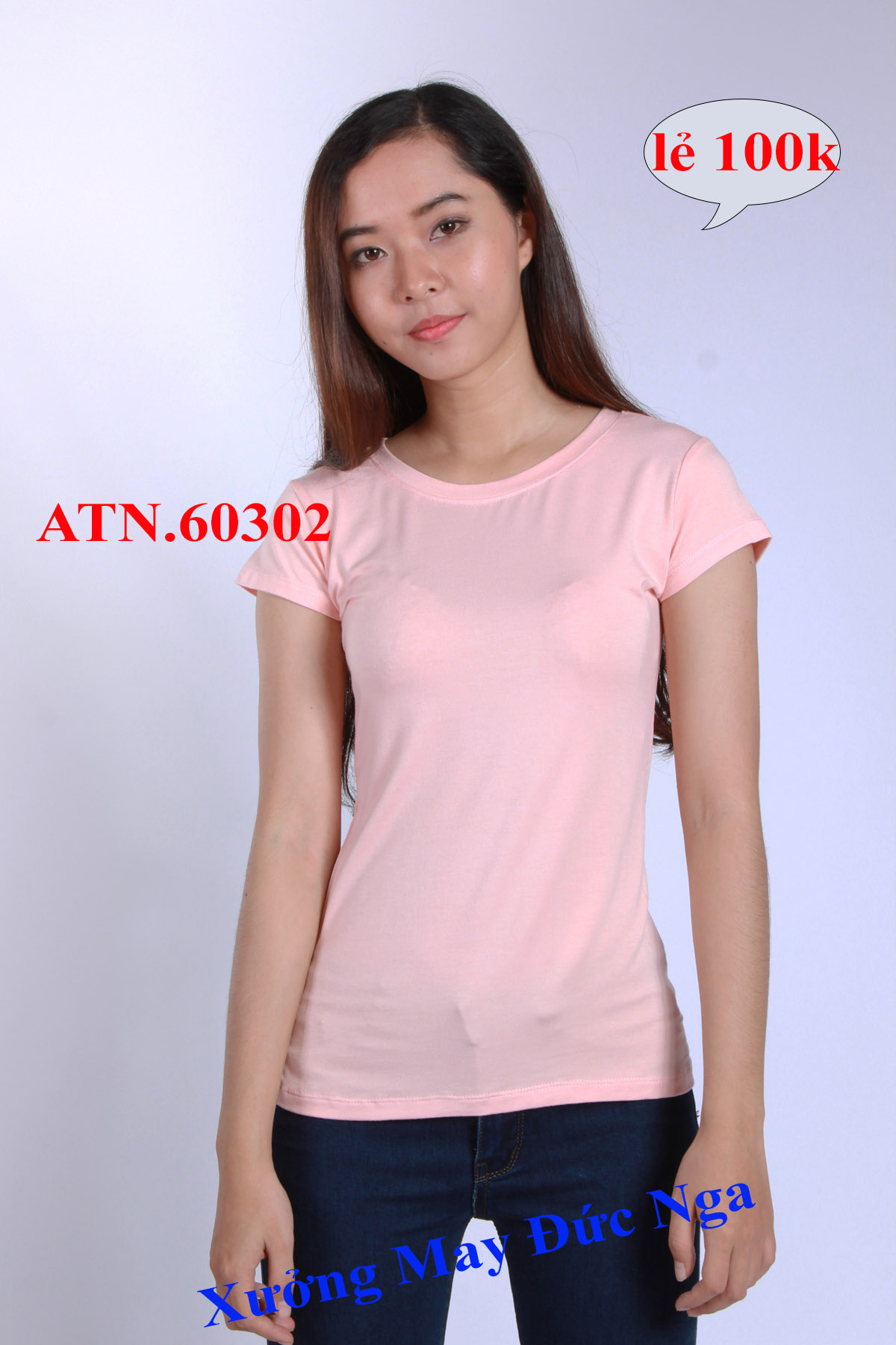 Áo thun trơn cổ tròn, vải visco dẻo cao cấp ATN.60302