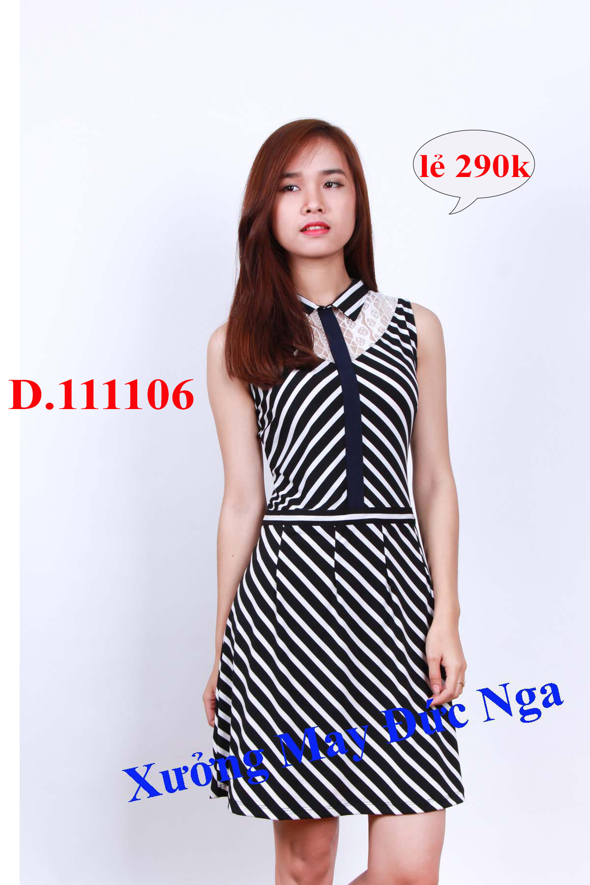 Váy đầm sọc đen trắng, giúp bạn trẻ dáng đẹp hơn