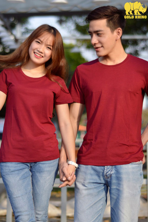 Áo thun nam nữ cổ tròn, 100% cotton, thoáng mát, thấm hút mồ hôi